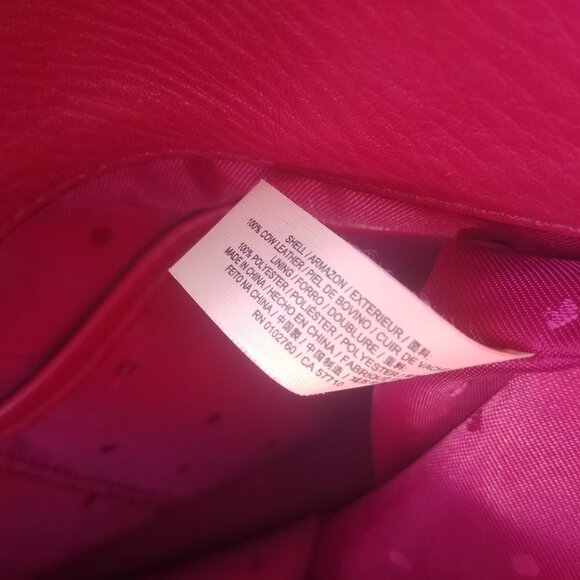 Kate Spade large shoulder bag purse 100% cow leather raspberry pink burg… - Picture 6 of 15